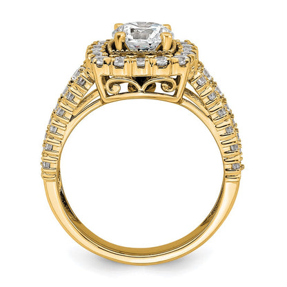 14K Gelbgold Verlobungsring mit 1 0,33 ct. Laborgezüchtetem Diamanten VS/SI+ G+, davon 1 ct. runder Diamant im Zentrum