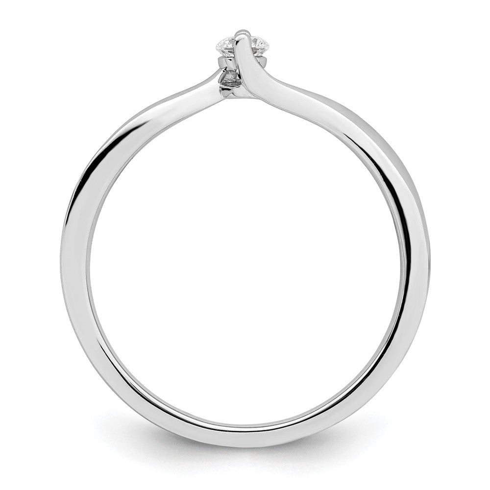14K Weißgold First Versprechen Bypass 1/10 Karat Rund Diamant Komplett Versprechen/ Verlobungsring