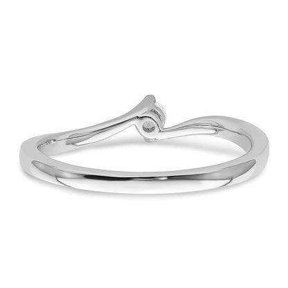 14K Weißgold First Versprechen Bypass 1/10 Karat Rund Diamant Komplett Versprechen/ Verlobungsring