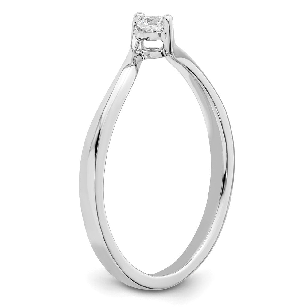 14K Weißgold First Versprechen Bypass 1/10 Karat Rund Diamant Komplett Versprechen/ Verlobungsring