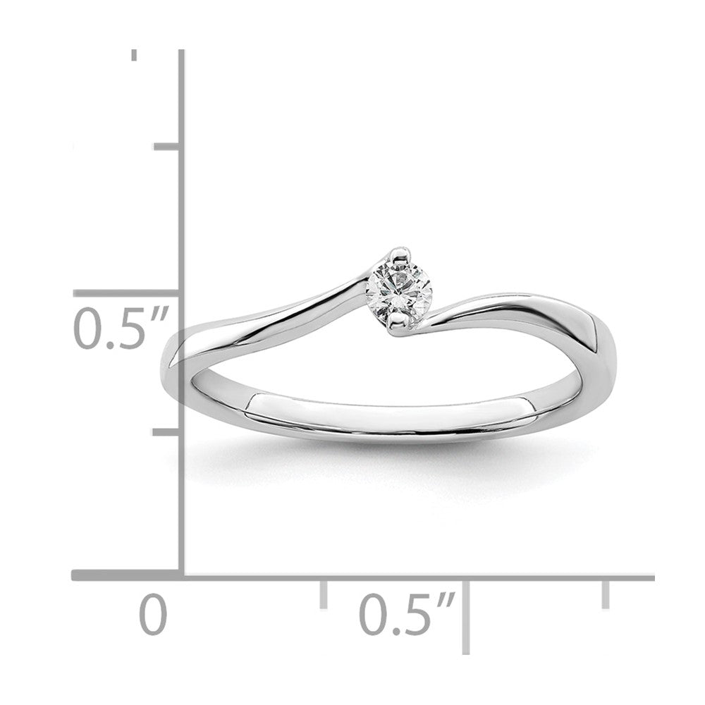 14K Weißgold First Versprechen Bypass 1/10 Karat Rund Diamant Komplett Versprechen/ Verlobungsring