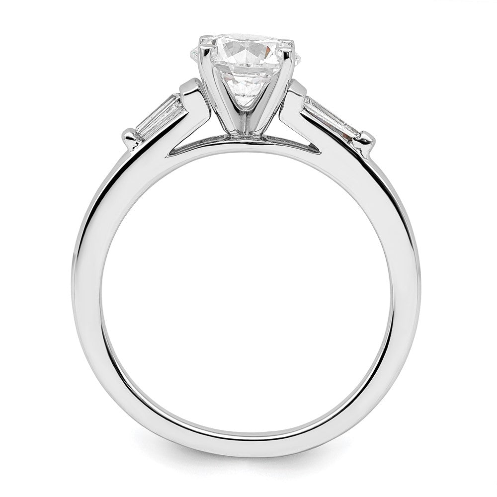 14K Weißgold Halbfassung Including 2 Baquette Seite Steine Diamant Verlobungsring