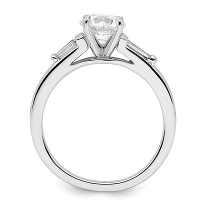 14K Weißgold Halbfassung Including 2 Baquette Seite Steine Diamant Verlobungsring