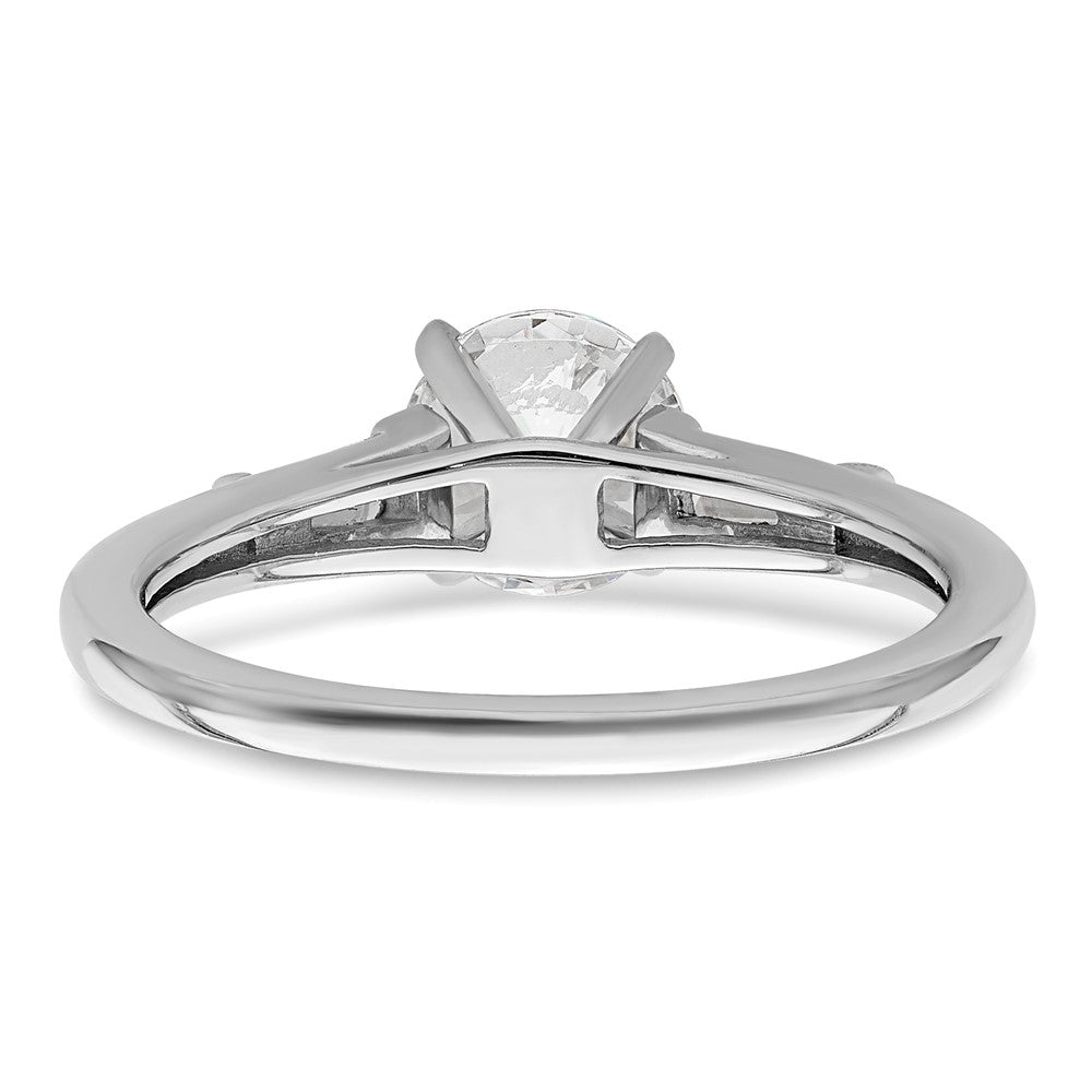 14K Weißgold Halbfassung Including 2 Baquette Seite Steine Diamant Verlobungsring