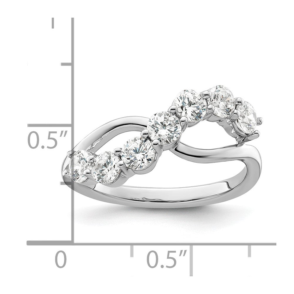 14K Weißgold Ring mit im Labor gezüchteten Diamanten, VS/SI+ G+