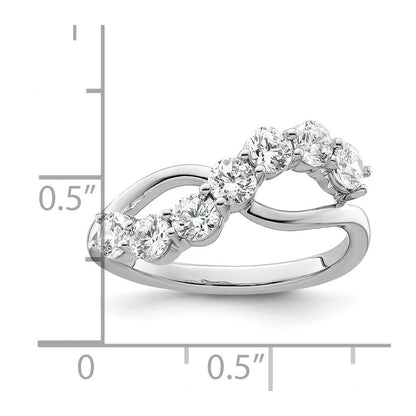 14K Weißgold Ring mit im Labor gezüchteten Diamanten, VS/SI+ G+