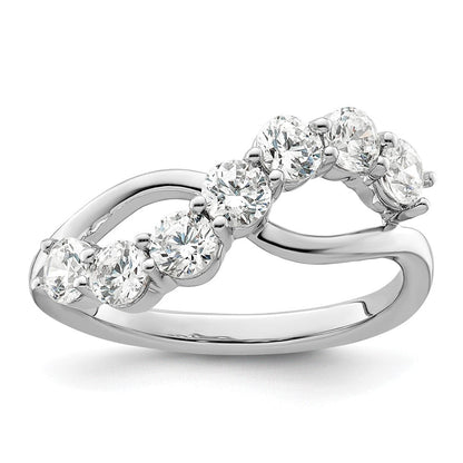 14K Weißgold Ring mit im Labor gezüchteten Diamanten, VS/SI+ G+
