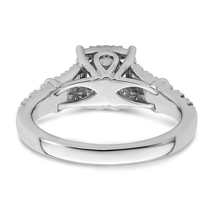 14K Weißgold Verlobungsring mit 1 ct. Laborgezüchteten Diamanten in Cluster-Fassung, VS/SI+ G+