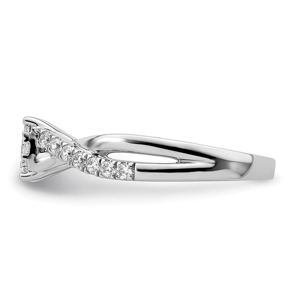 14K Weißgold Verlobungsring mit 0,5 ct. Laborgezüchteten Diamanten VS/SI+ G+ im Cluster-Design