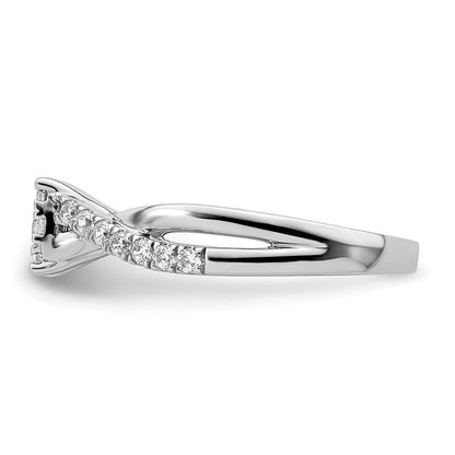 14K Weißgold Verlobungsring mit 0,5 ct. Laborgezüchteten Diamanten VS/SI+ G+ im Cluster-Design