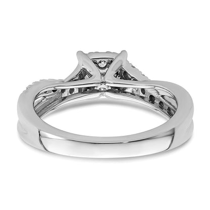 14K Weißgold Verlobungsring mit 0,5 ct. Laborgezüchteten Diamanten VS/SI+ G+ im Cluster-Design