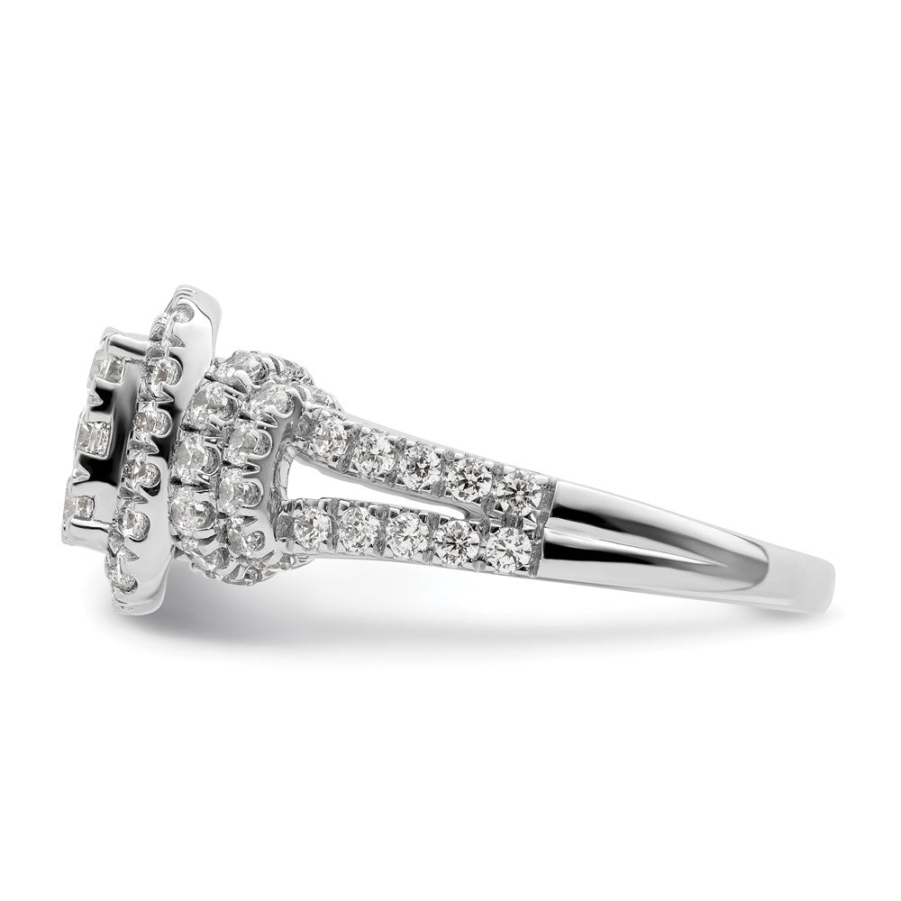 14K Weißgold Verlobungsring mit Cluster-Fassung, 1,5 ct. Labor gezüchteten Diamanten, VS/SI+ G+