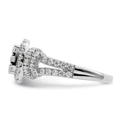14K Weißgold Verlobungsring mit Cluster-Fassung, 1,5 ct. Labor gezüchteten Diamanten, VS/SI+ G+
