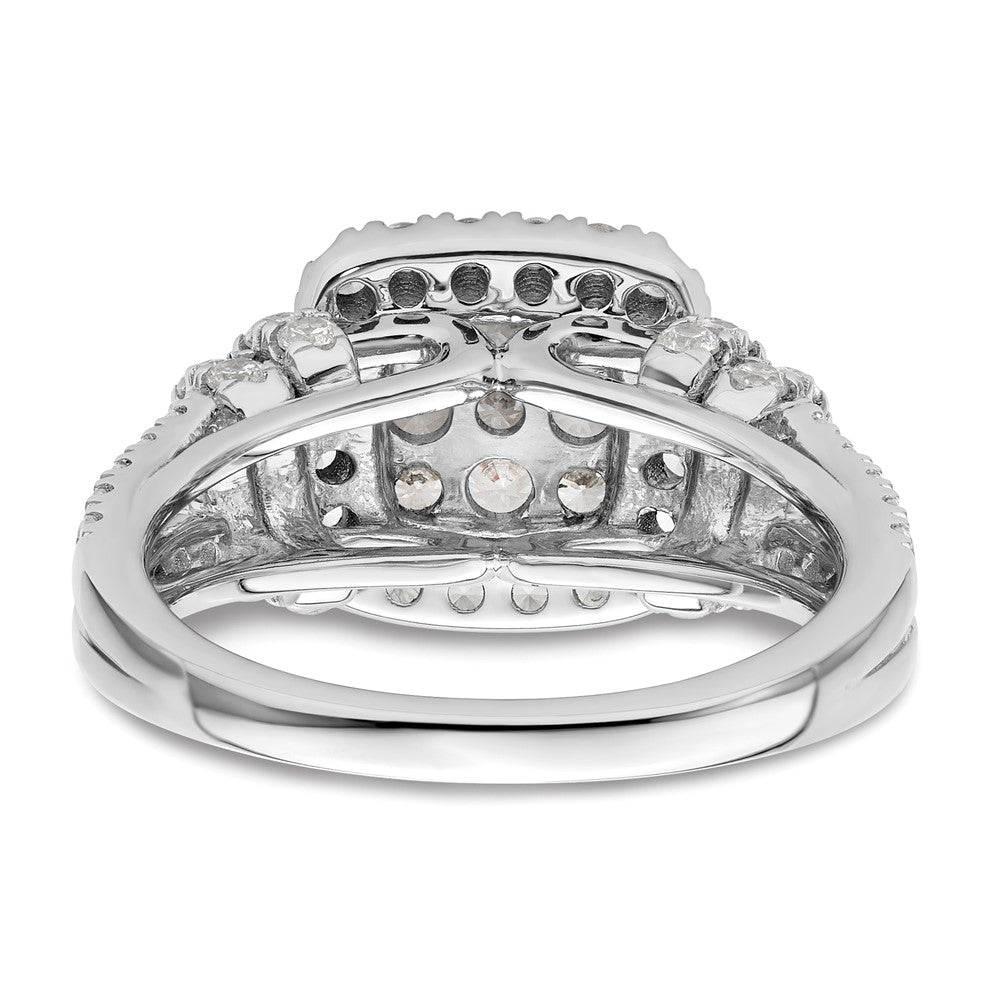 14K Weißgold Verlobungsring mit Cluster-Fassung, 1,5 ct. Labor gezüchteten Diamanten, VS/SI+ G+