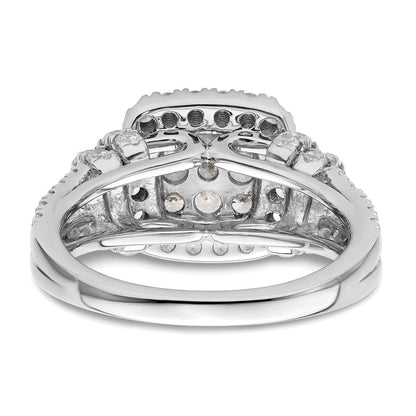 14K Weißgold Verlobungsring mit Cluster-Fassung, 1,5 ct. Labor gezüchteten Diamanten, VS/SI+ G+