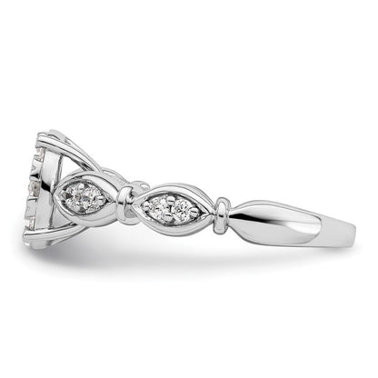 14K Weißgold Ring mit im Labor gezüchteten Diamanten VS/SI+ G+ im Cluster-Design