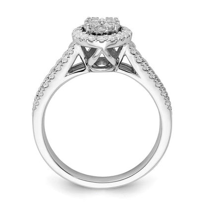 14K Weißgold Ring mit Diamant-Cluster aus Laborzüchtung, VS/SI+ G+