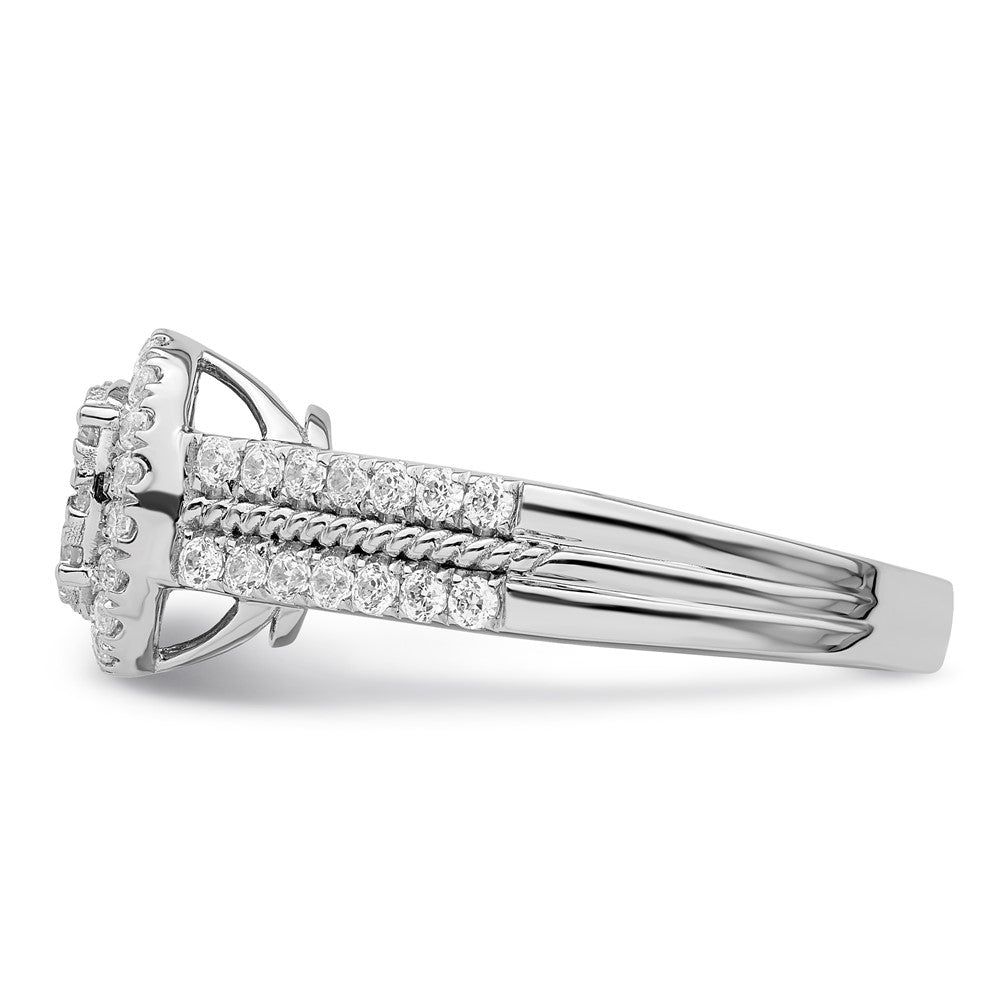 14K Weißgold Ring mit Diamant-Cluster aus Laborzüchtung, VS/SI+ G+