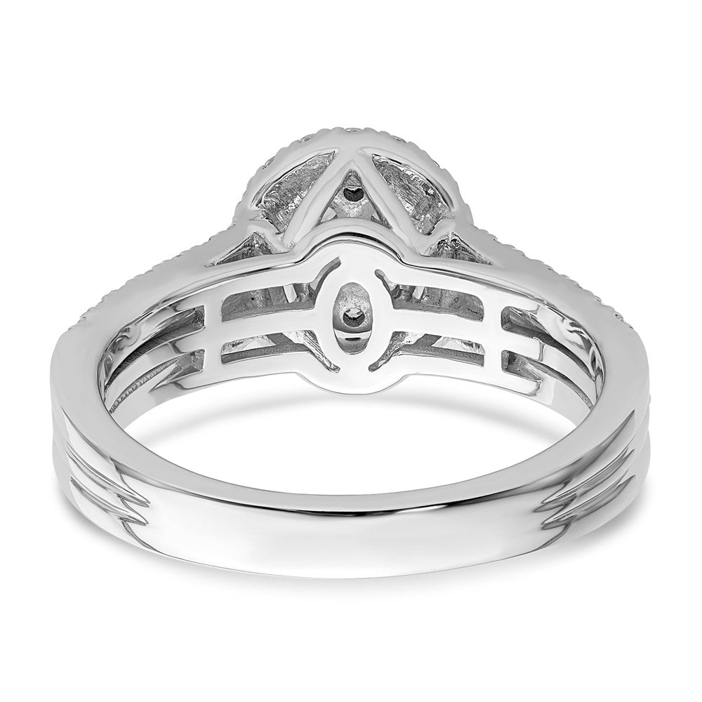 14K Weißgold Ring mit Diamant-Cluster aus Laborzüchtung, VS/SI+ G+