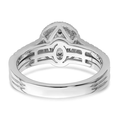 14K Weißgold Ring mit Diamant-Cluster aus Laborzüchtung, VS/SI+ G+
