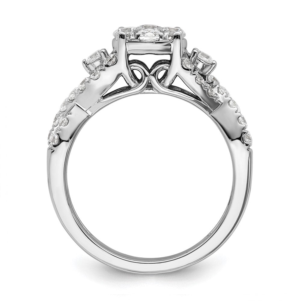 14K Weißgold Ring mit Diamant-Cluster aus dem Labor, VS/SI+ G+