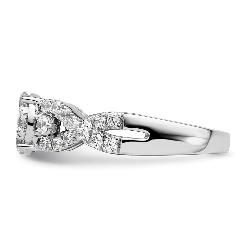 14K Weißgold Ring mit Diamant-Cluster aus dem Labor, VS/SI+ G+