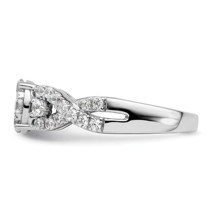 14K Weißgold Ring mit Diamant-Cluster aus dem Labor, VS/SI+ G+
