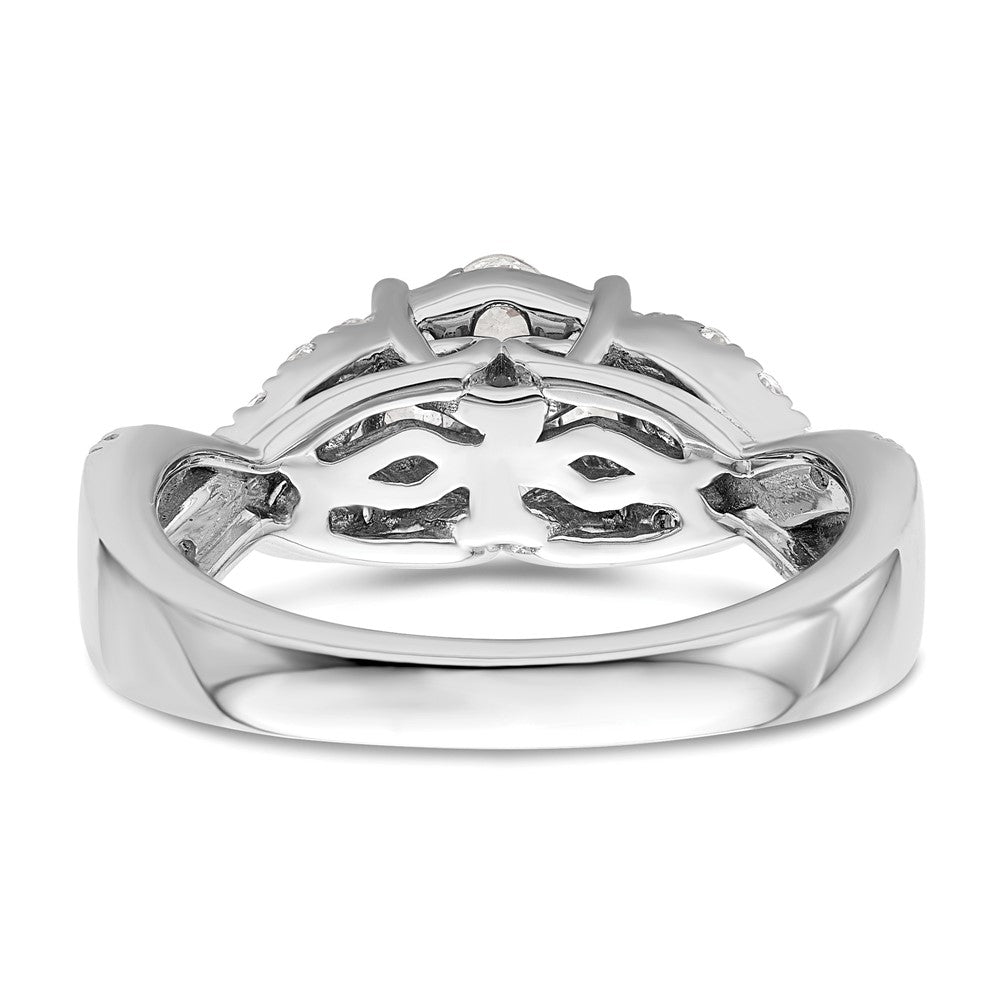 14K Weißgold Ring mit Diamant-Cluster aus dem Labor, VS/SI+ G+
