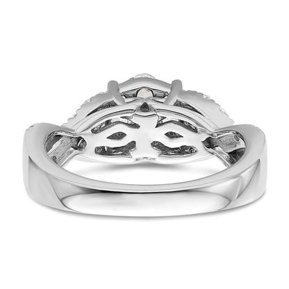 14K Weißgold Ring mit Diamant-Cluster aus dem Labor, VS/SI+ G+