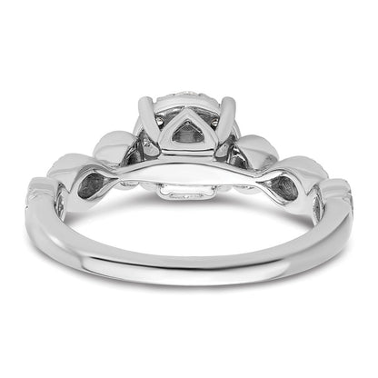 14K Weißgold Verlobungsring mit 0,75 ct. Laborgezüchteten Diamanten im Cluster-Design, VS/SI+ G+