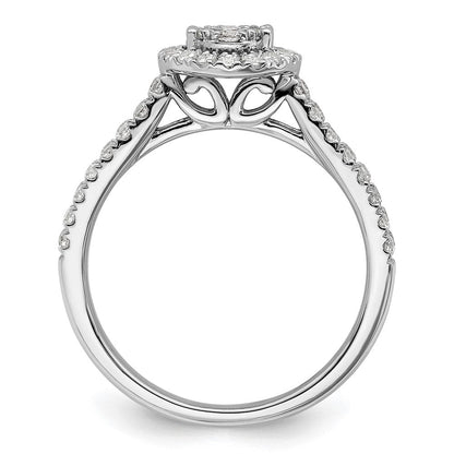 14K Weißgold Ring mit im Labor gezüchteten Diamanten VS/SI+ G+ im Cluster-Design