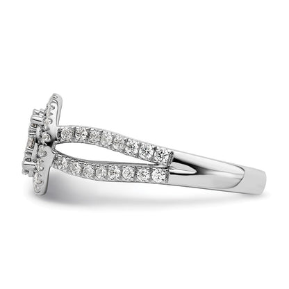 14K Weißgold Ring mit im Labor gezüchteten Diamanten VS/SI+ G+ im Cluster-Design