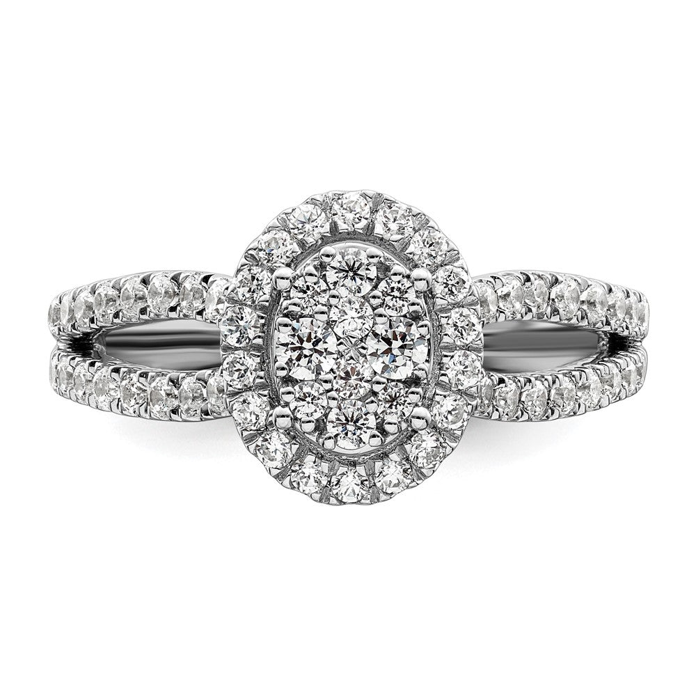 14K Weißgold Ring mit im Labor gezüchteten Diamanten VS/SI+ G+ im Cluster-Design