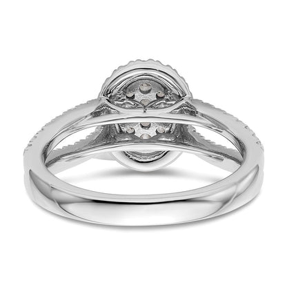 14K Weißgold Ring mit im Labor gezüchteten Diamanten VS/SI+ G+ im Cluster-Design