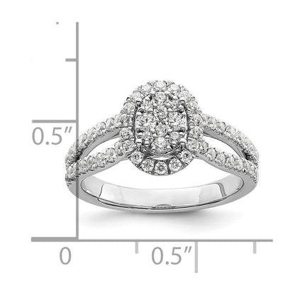 14K Weißgold Ring mit im Labor gezüchteten Diamanten VS/SI+ G+ im Cluster-Design