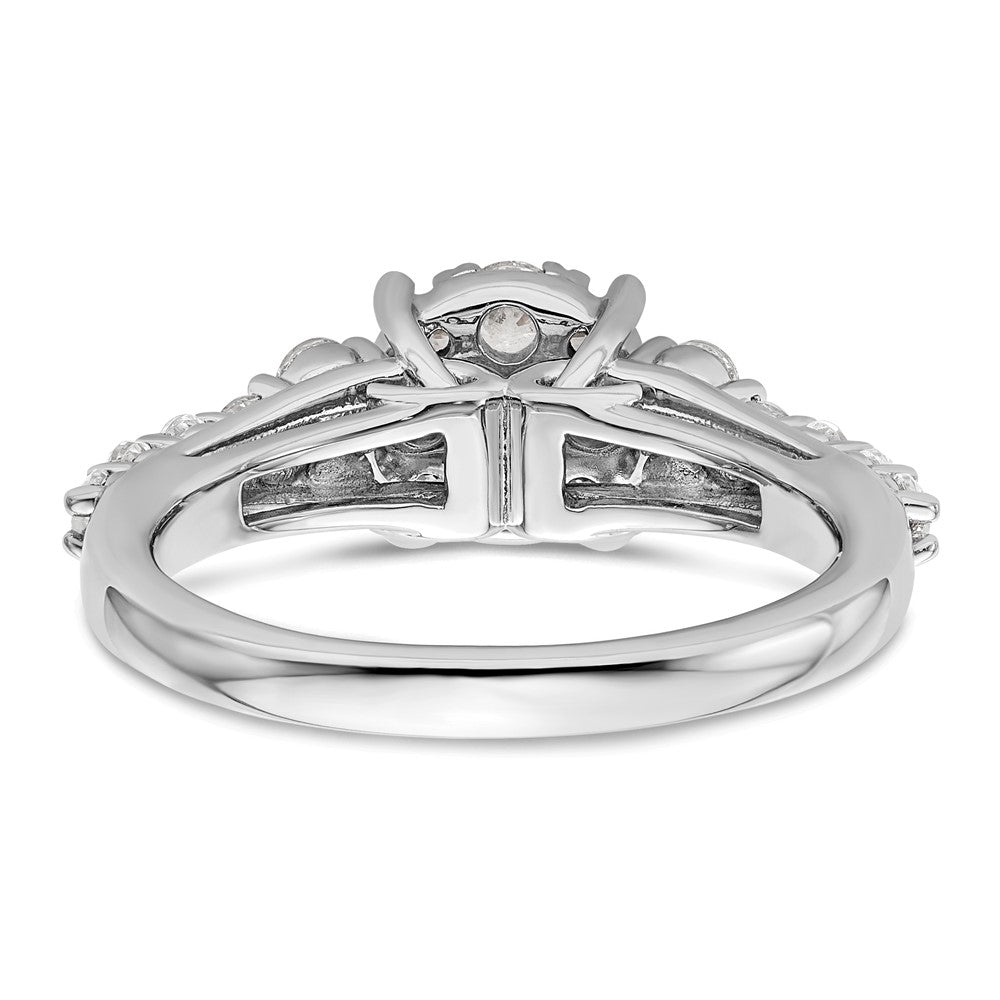 14K Weißgold Verlobungsring mit 1 ct. im Cluster-Design besetzt mit Diamanten aus dem Labor, VS/SI+ G+