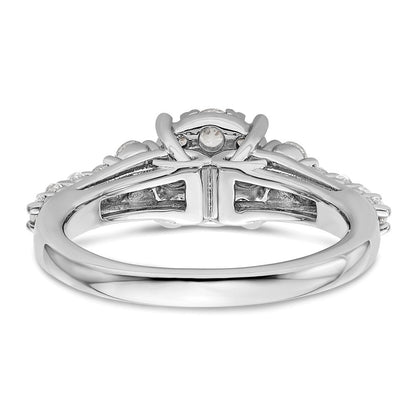 14K Weißgold Verlobungsring mit 1 ct. im Cluster-Design besetzt mit Diamanten aus dem Labor, VS/SI+ G+