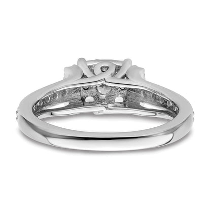 14K Weißgold Verlobungsring mit 0,75 ct. Laborgezüchteten Diamanten VS/SI+ G+, komplett mit Cluster-Fassung