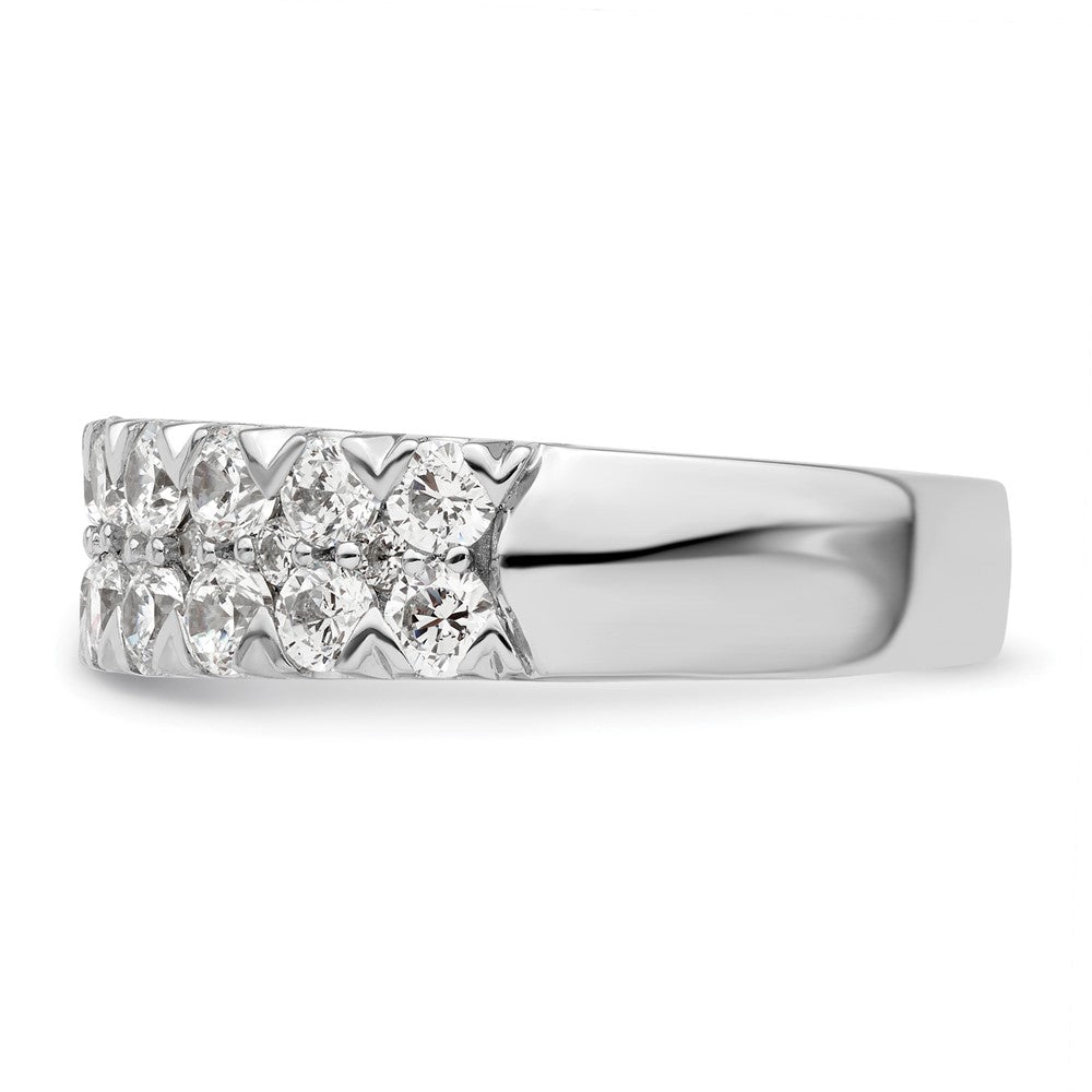14K Weißgold Fashion-Ring mit doppelreihigen 1,5 ct. im Labor gezüchteten Diamanten VS/SI+ G+