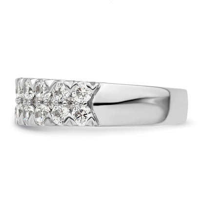14K Weißgold Fashion-Ring mit doppelreihigen 1,5 ct. im Labor gezüchteten Diamanten VS/SI+ G+