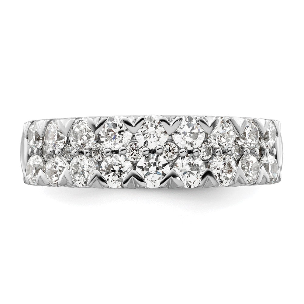 14K Weißgold Fashion-Ring mit doppelreihigen 1,5 ct. im Labor gezüchteten Diamanten VS/SI+ G+
