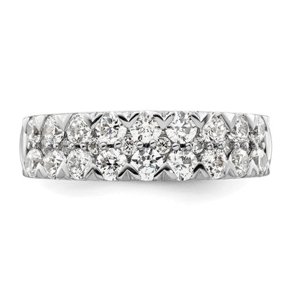 14K Weißgold Fashion-Ring mit doppelreihigen 1,5 ct. im Labor gezüchteten Diamanten VS/SI+ G+
