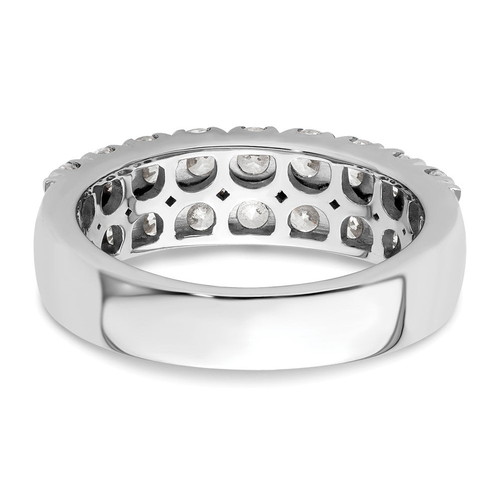 14K Weißgold Fashion-Ring mit doppelreihigen 1,5 ct. im Labor gezüchteten Diamanten VS/SI+ G+