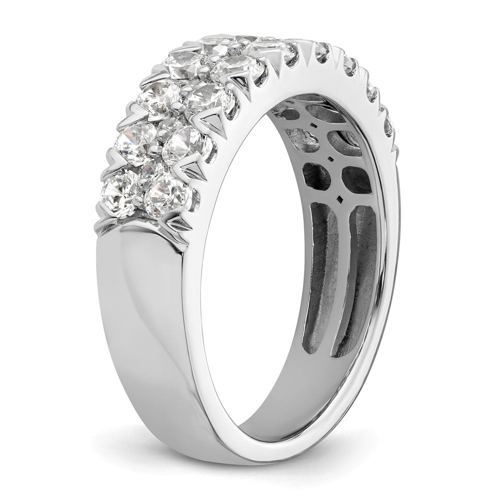 14K Weißgold Fashion-Ring mit doppelreihigen 1,5 ct. im Labor gezüchteten Diamanten VS/SI+ G+