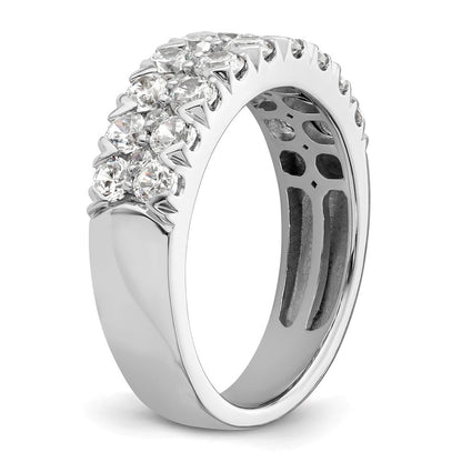 14K Weißgold Fashion-Ring mit doppelreihigen 1,5 ct. im Labor gezüchteten Diamanten VS/SI+ G+