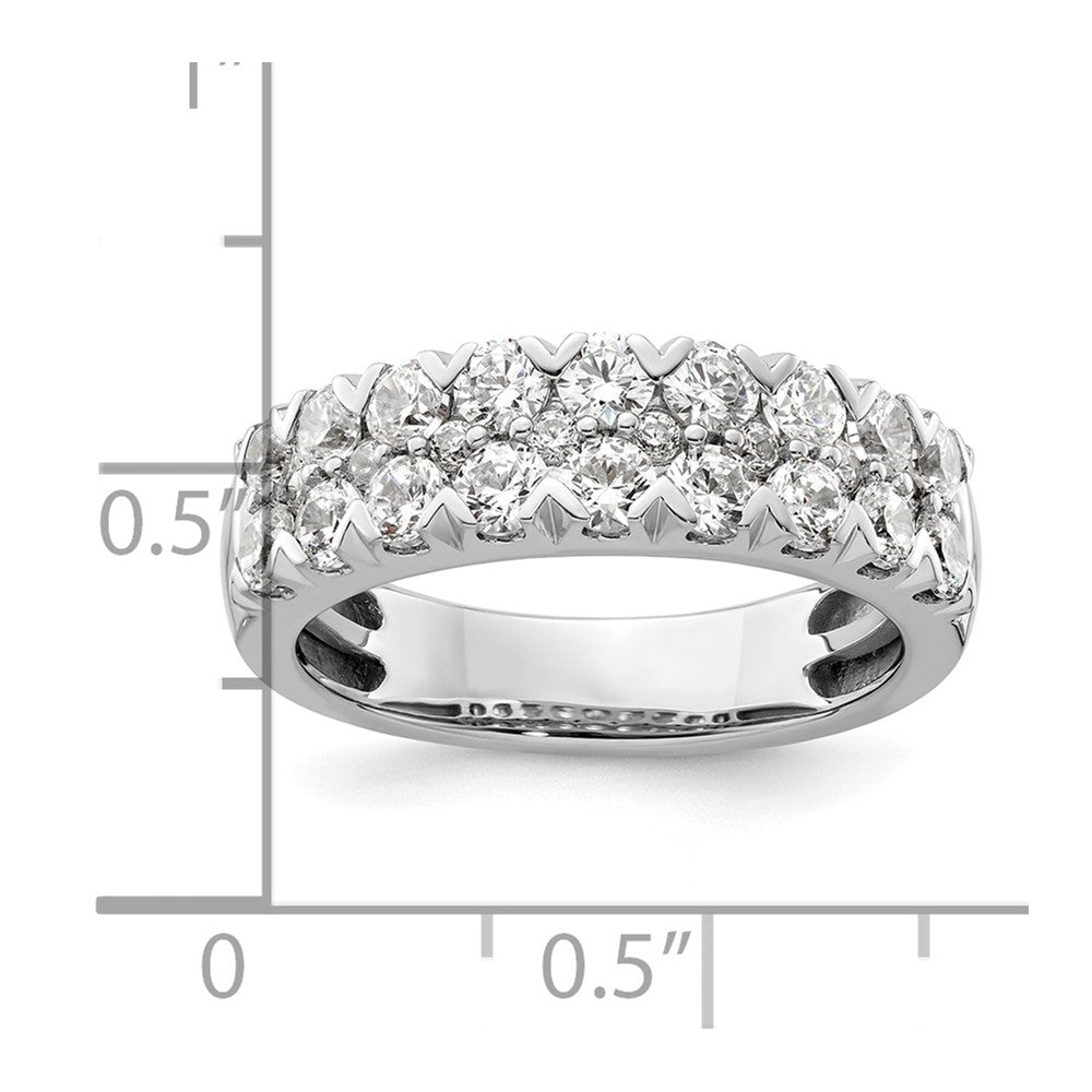 14K Weißgold Fashion-Ring mit doppelreihigen 1,5 ct. im Labor gezüchteten Diamanten VS/SI+ G+