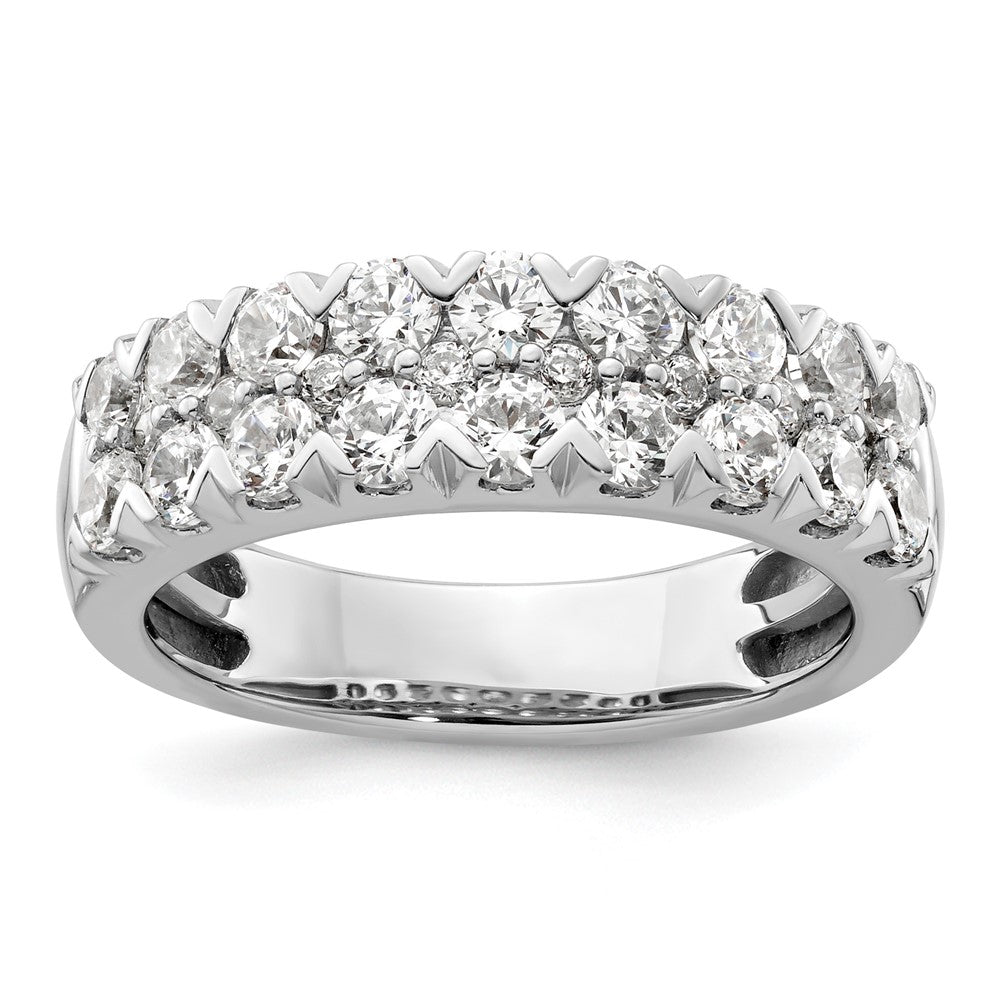 14K Weißgold Fashion-Ring mit doppelreihigen 1,5 ct. im Labor gezüchteten Diamanten VS/SI+ G+