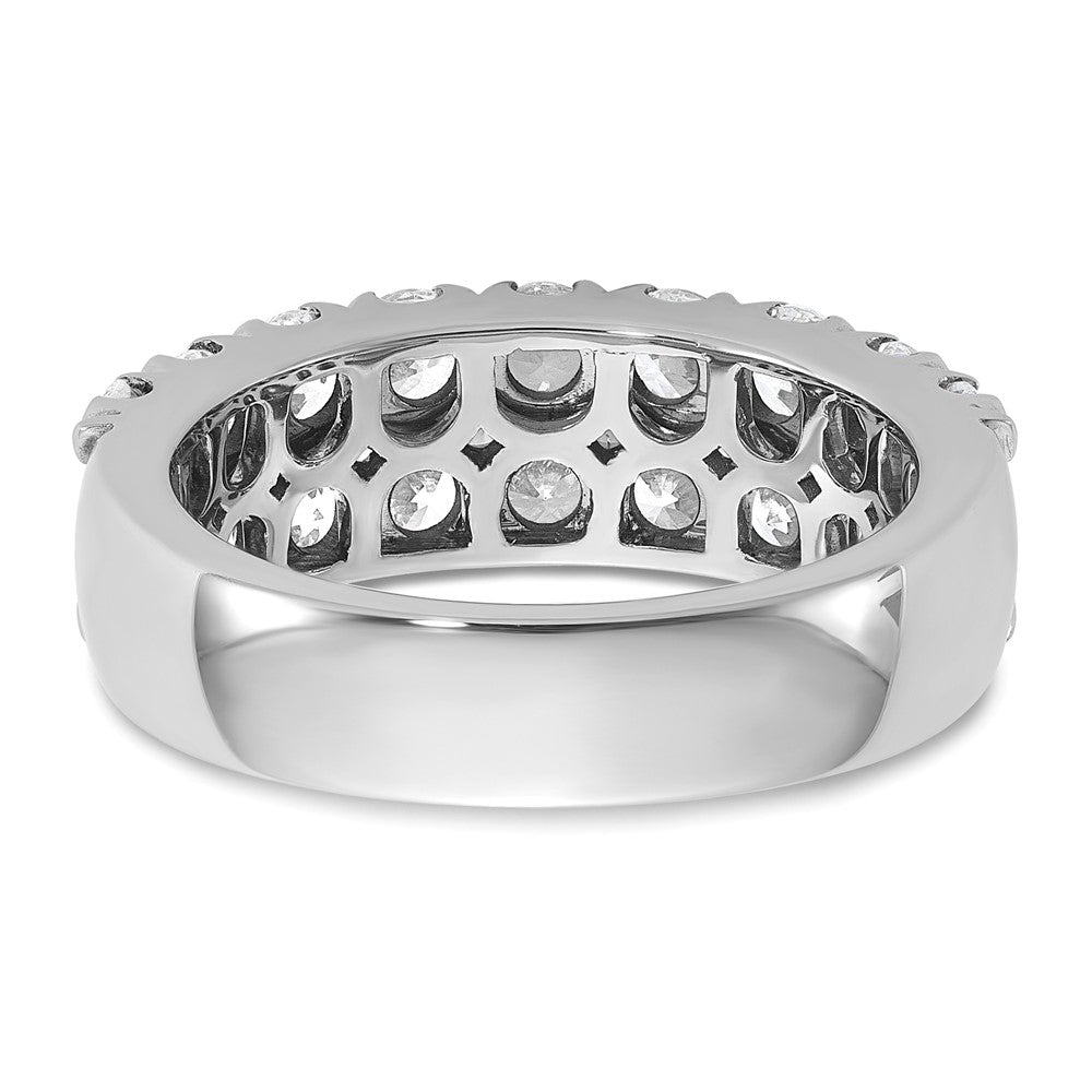 14K Weißgold Ring mit 2 ct. Labor gezüchteten Diamanten VS/SI+ G+, komplett, doppelreihig, Fashion-Design