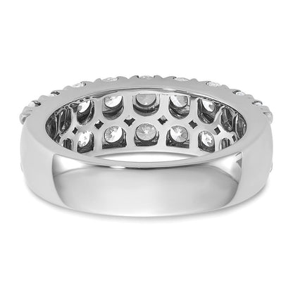 14K Weißgold Ring mit 2 ct. Labor gezüchteten Diamanten VS/SI+ G+, komplett, doppelreihig, Fashion-Design