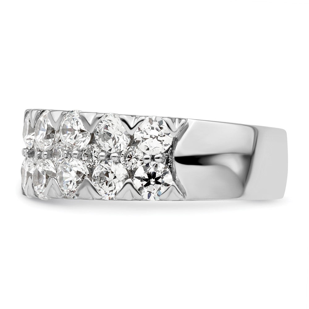 14K Weißgold Fashion-Ring mit doppelreihig gefassten, im Labor gezüchteten Diamanten, 3 ct., VS/SI+, G+